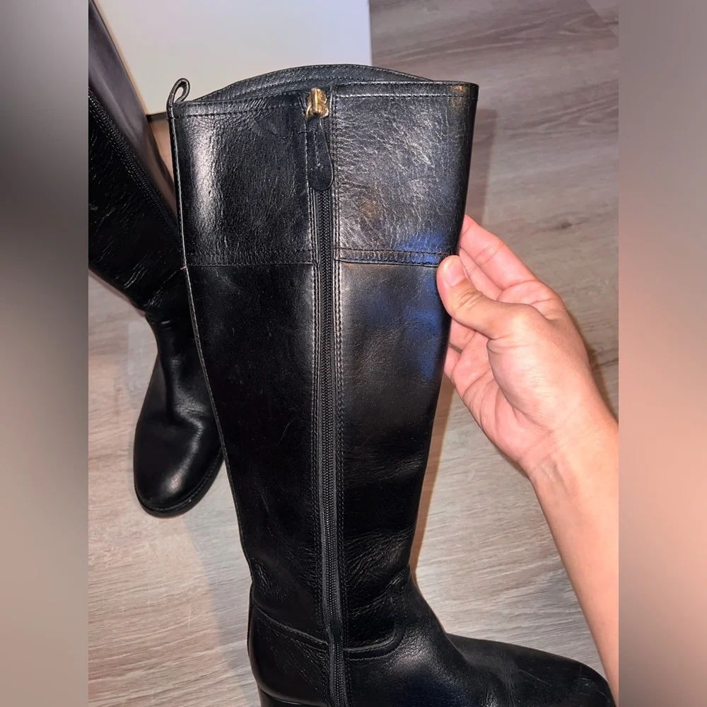 Tory Burch Kiernan Black Ridding Leather Boots size 6